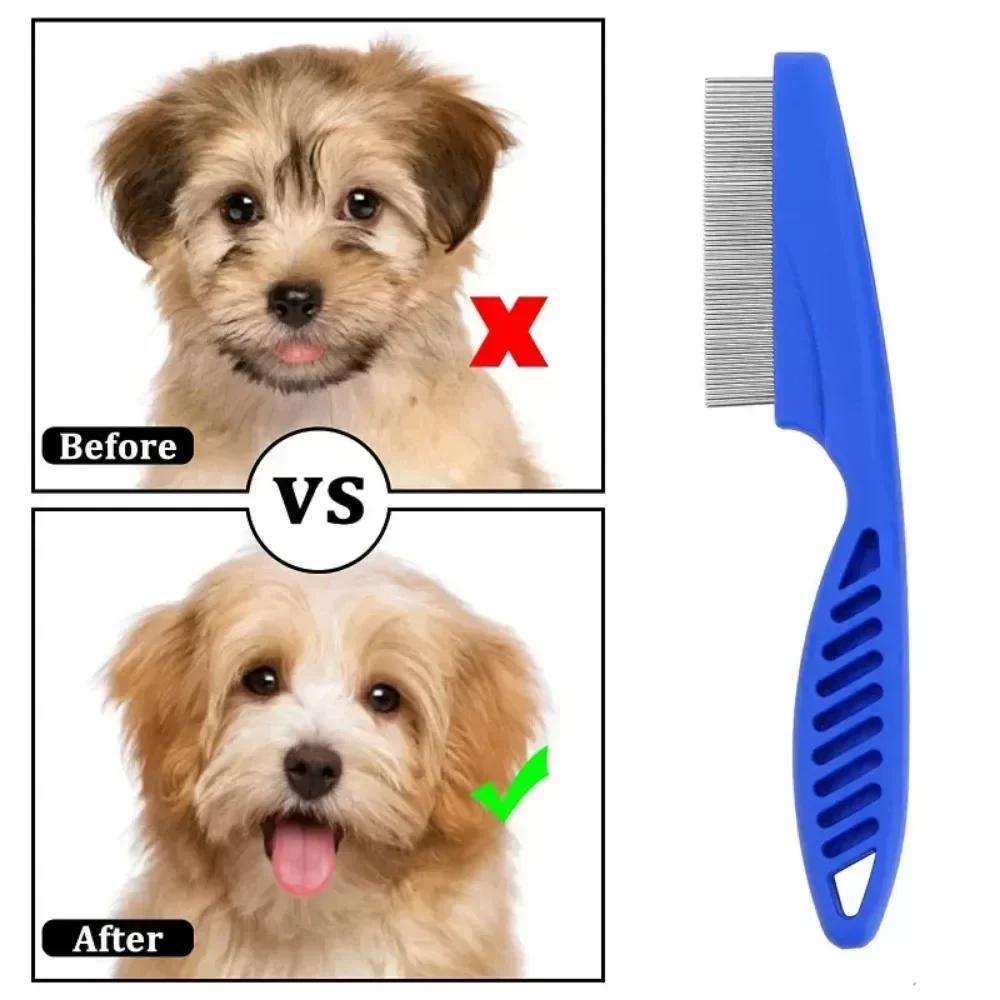Pet Grooming Flea Comb Stainless Steel Care Comb Cat Dog Hair Brush Flea Removal Massage Comb Pet Portable Tools Accessories
