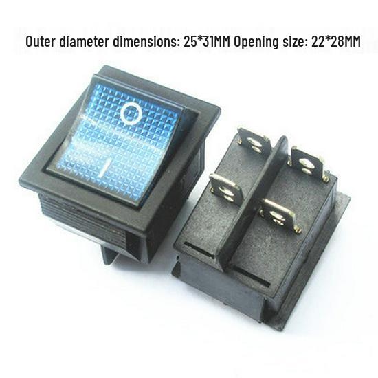KCD4 Rocker Switch: 4/6 Pins, 2/3 Positions, Illuminated, 25x31mm, 16A 250V Power Button