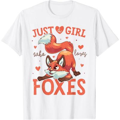 Just a Girl Who Loves Foxes Art Cute Fox Women T-Shirt