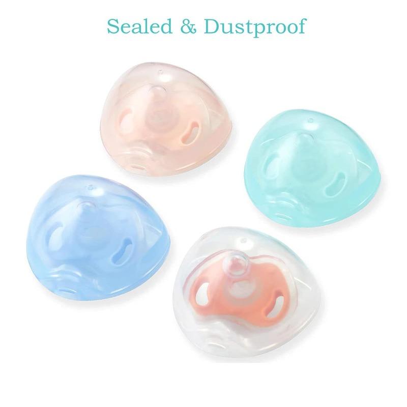 Premium Clear Pacifier Storage Case - BPA-Free Transparent Travel Soother Holder with Secure Lock Lid, Baby Essential Organizer