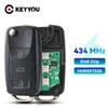 KEYYOU 3 Button Remote Car Key For VW PASSAT Polo Skoda Seat Polo/Golf/Beetle 1J0959753 DA/AH 1K0959753G 434Mhz ID48