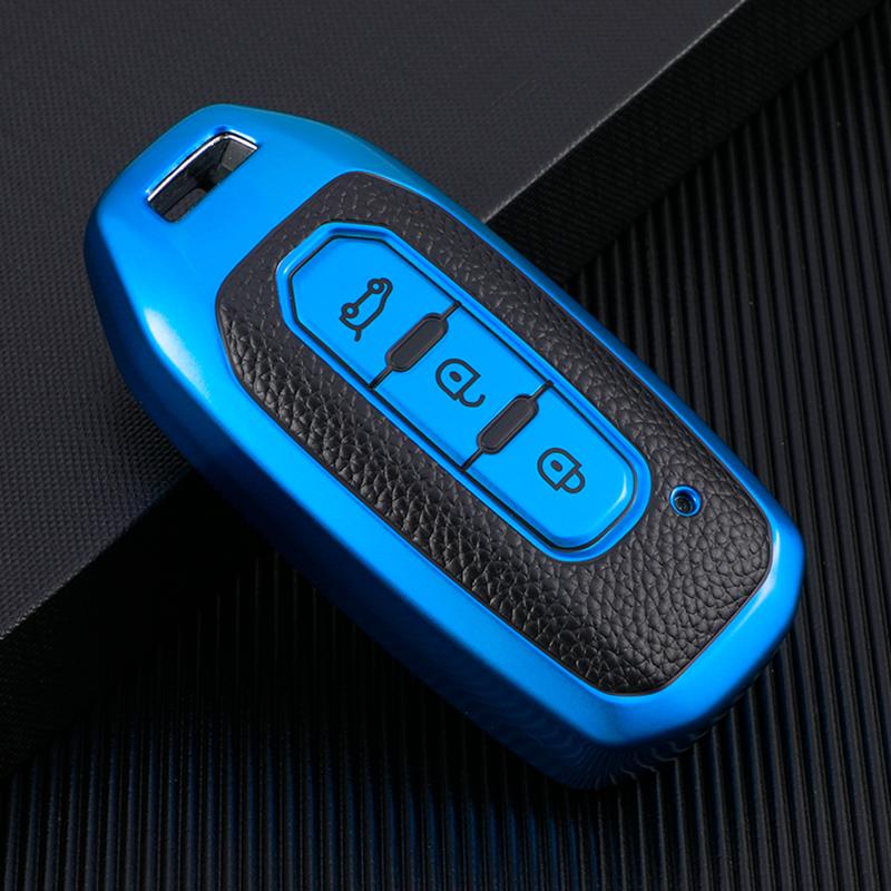 TPU Leather Car Smart Remote Key Cover Case For Ford Territory EV Bag Shell Holder Protector Key Chain Auto Accessories
