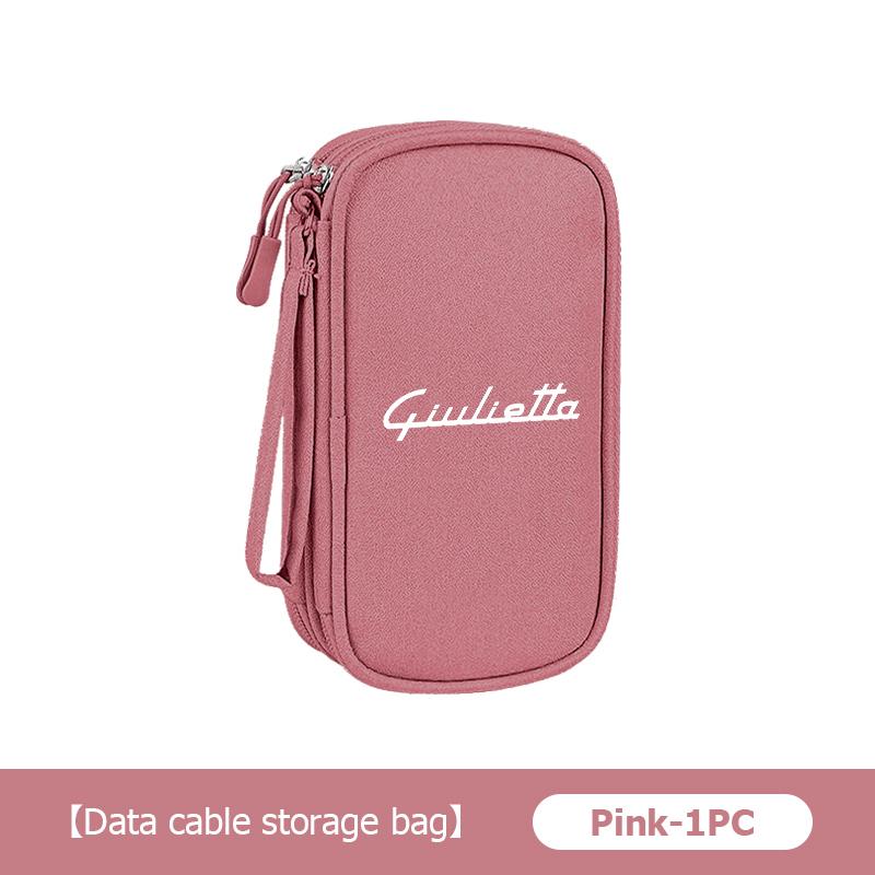 Car Logo Portable Data Cable Waterproof Storage Bag Accessories For Alfa Romeo 159 Giulietta Giulia 147 Mito 156 159 166 GT