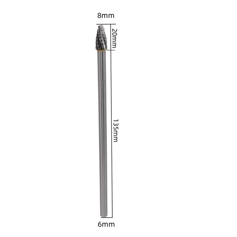 High Performance Long Reach Carbide Rotary Burr Double Cut CNC Bit 6mm Shank