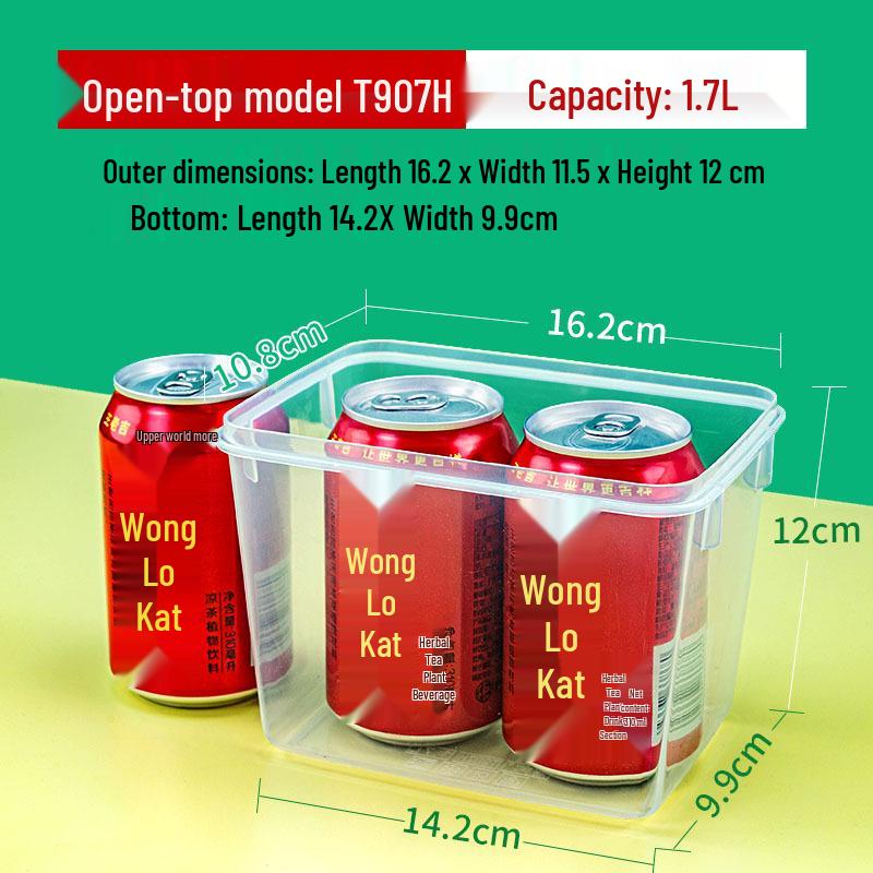1.7L Lidless Transparent Plastic Storage Box for Ingredients and Small Items