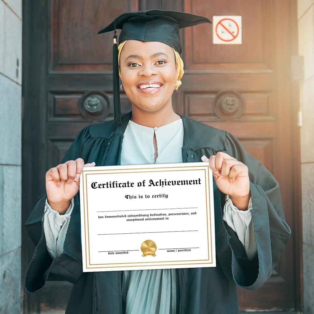 25 PCS Certificate of Achievement Professional, Certificate of Recognition Completion, Award Certificate Paper for School Students Teachers