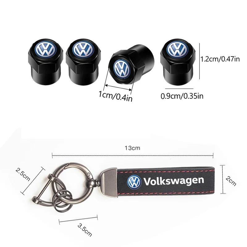 Hijk1 ·Car Tire Wheel Valve Caps Cover Suede Car Key Chain Ring Keychain For VW GTI Polo Golf MK6 Passat B7 B8 Tiguan Arteon ID.3 Jett
