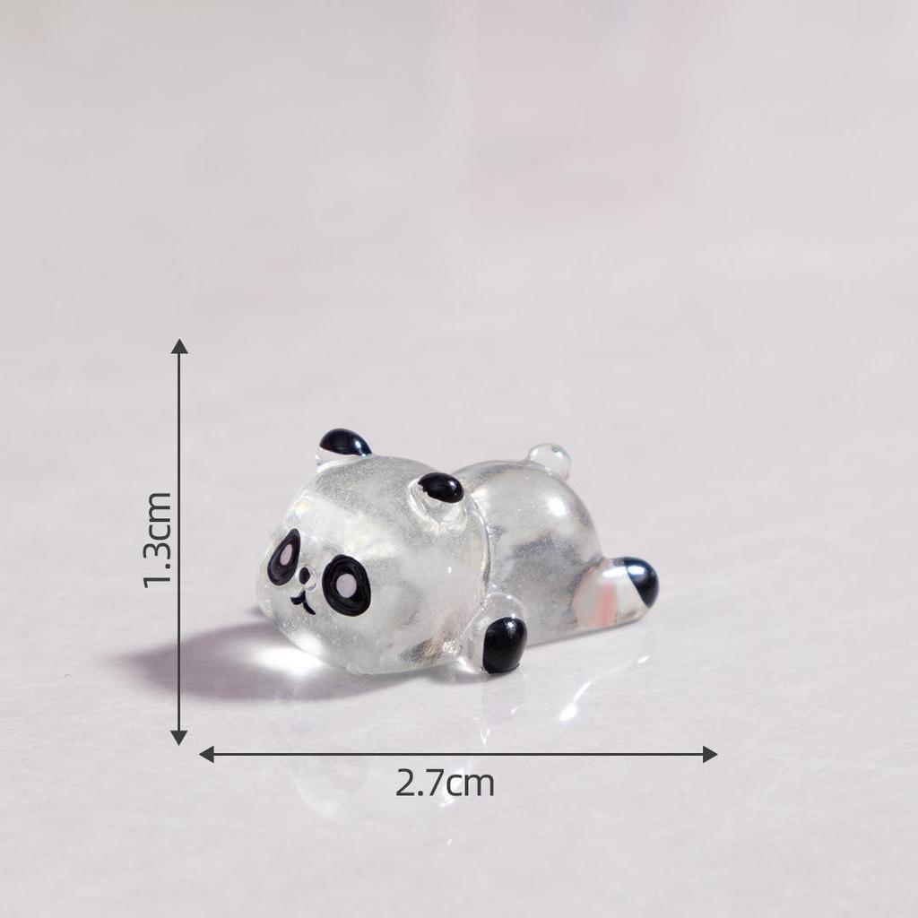 Luminous Panda Resin Ornament: Cute Micro Landscape Decor for Car Dashboard or Desktop