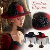 Damen Vintage Samt Netz Camellia Blume Formeller Hut für Partys und Hochzeiten