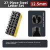Steel Punch Marking Set A-Z & 0-8 27pc High Carbon Steel Alphabet and Number Stamps for Craft Engraving and Metal Stamping