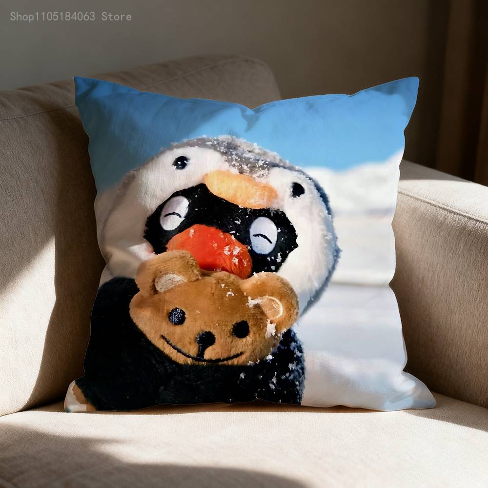 P-Pingu Pillowcases Bedroom Living Room Sofa Home Decor Polyester Cushion Cover with Zipper
