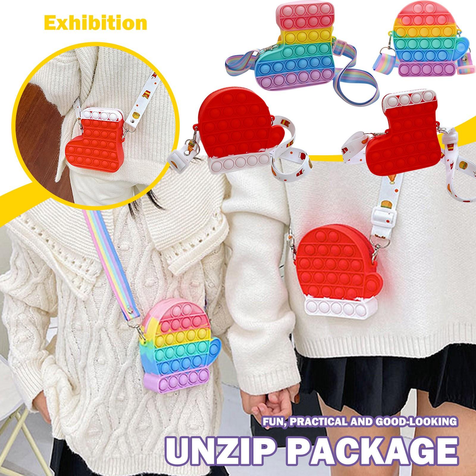 

Кошелек для монет с нажимной игрушкой, игрушки для снятия стресса с пузырьковой игрушкой для взрослых и детей разноцветный
