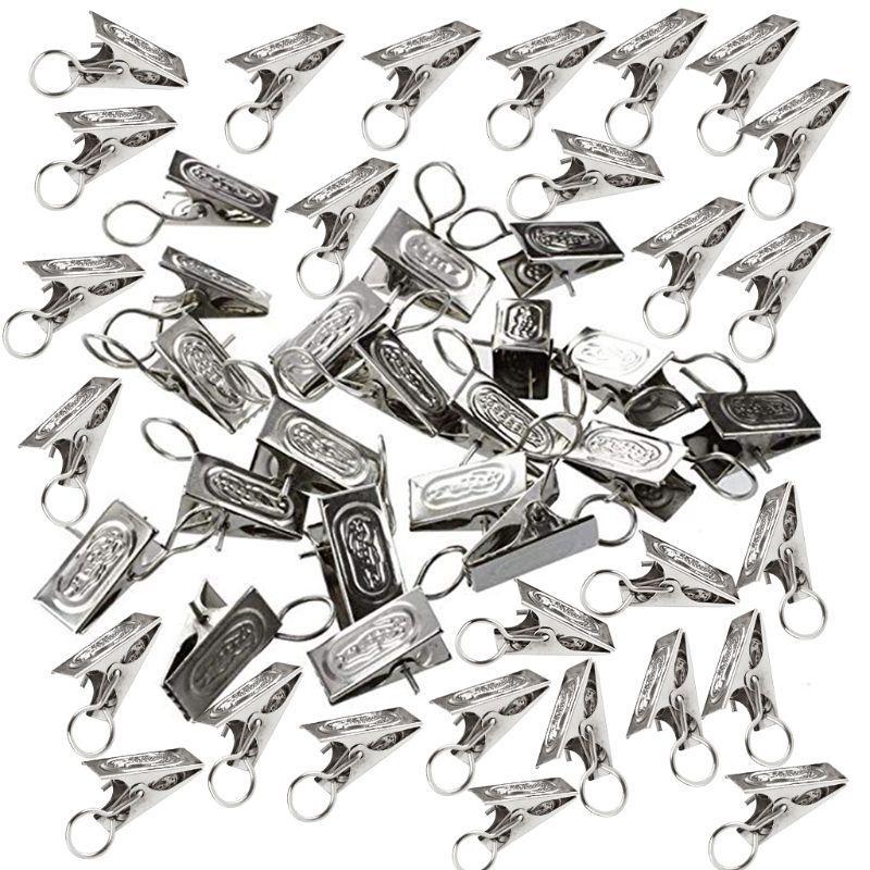 Openable Window Curtain Ring Hook with Clip Detachable Strong Iron Shower Curtain Clips Anti Slip Curtain Hook Top Sale