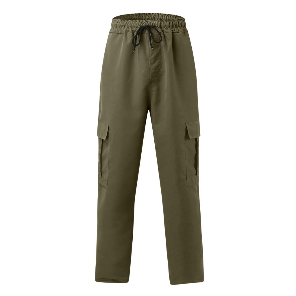 Men's Workwear Casual Stretch Waistband Multi-Pocket Straight-Leg Pants