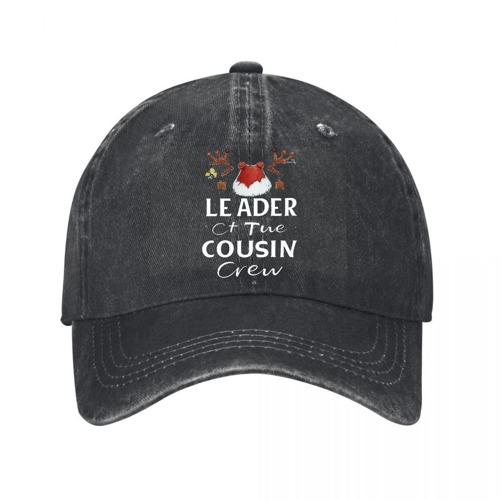 Christmas Reindeer Santa Hat Cousin Crew Washed Baseball Cap Outdoor For Womens Unisex FeUnisex