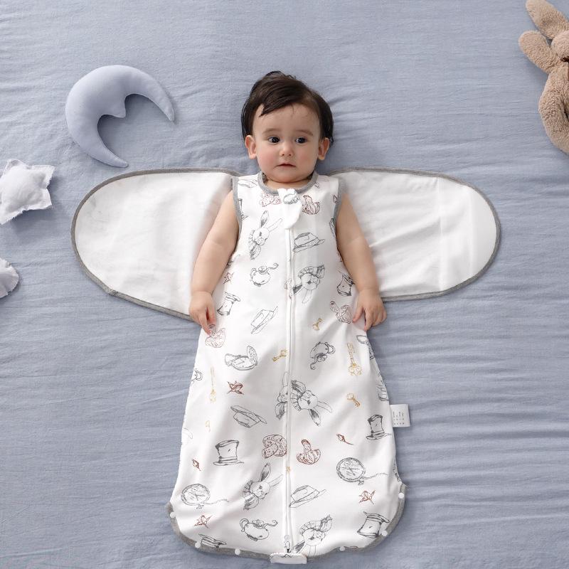 Newborn Knit Cotton Anti-Startle Swaddle Sleeping Bag - All-Season Style