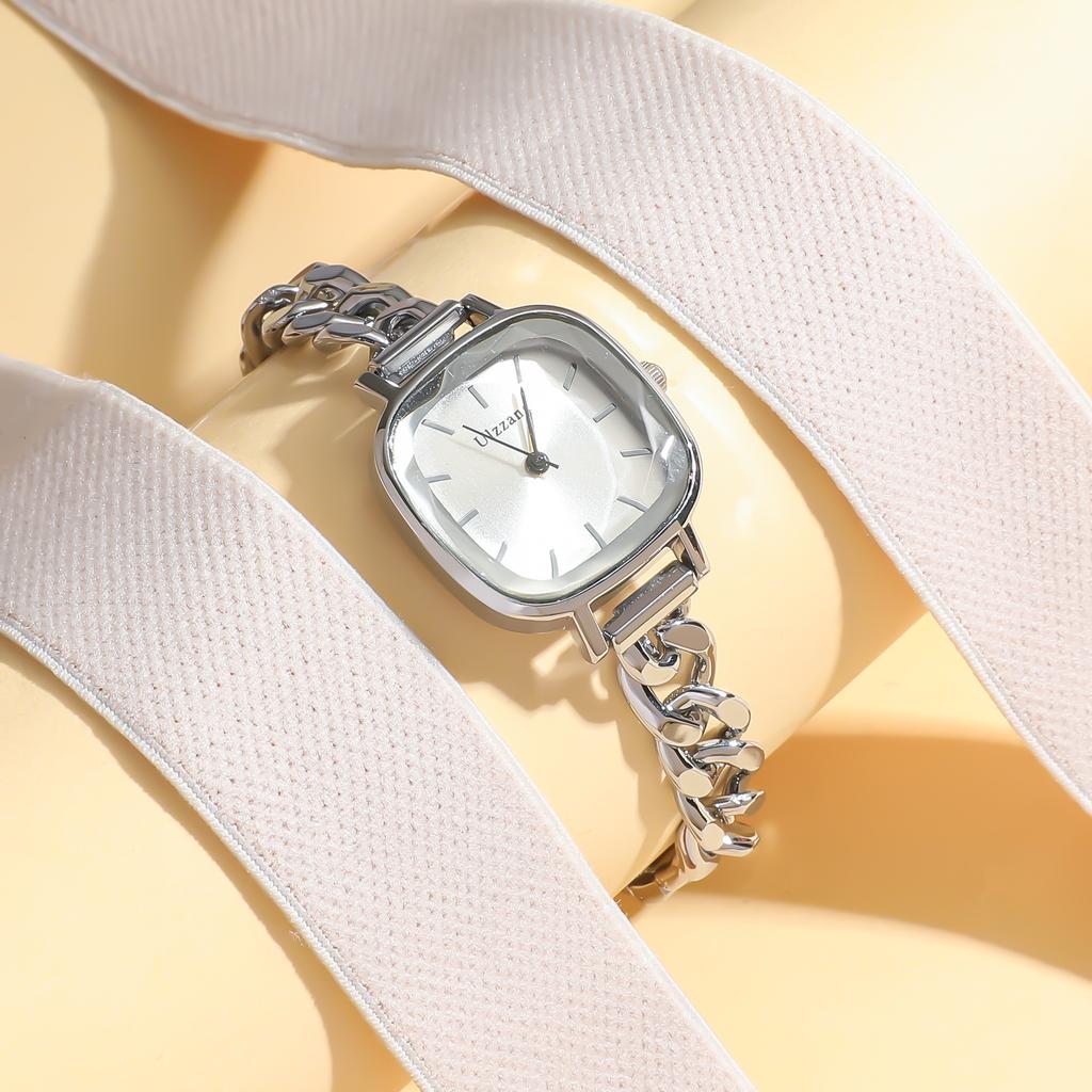 Simple Smooth Square Chain Steel Belt Quartz Watch
