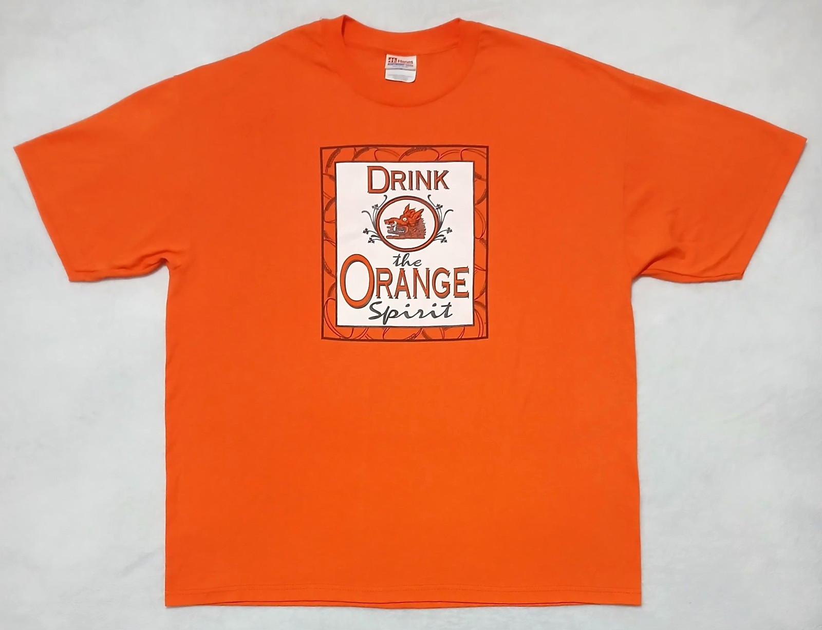 Vintage Gordon s Vodka T-Shirt XL Orange Flavored 90 s Single Stitch Liquor Rare XL