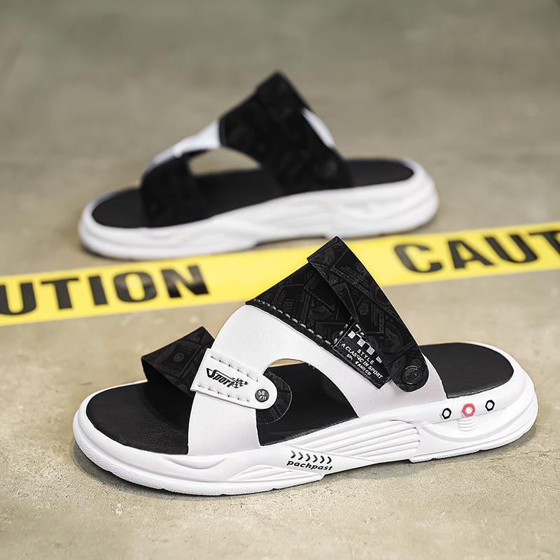 

Модные мужские летние высококачественные нескользящие сандалии для улицы, пляжа, легкие, повседневные, двойного назначения, сандалии против запаха 38 чёрный