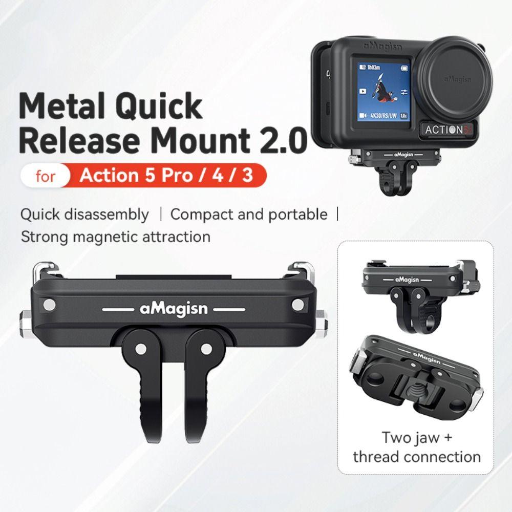 Metal Magnetic Mount Adapter Tripod Adapter for Osmo Action 5 Pro/4/3 Action Camera Accessories
