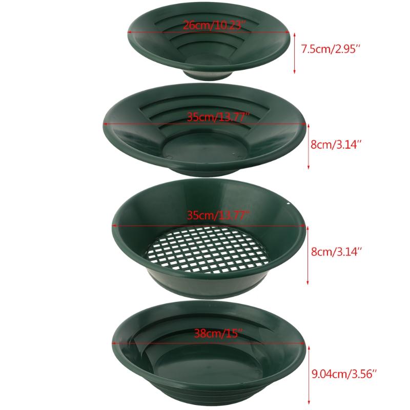 Upgraded Outdoor Gold Pan Gold Prospecting Tool Quality Plastic Made 4 Pieces/set Durable River Tool Multipurpose Pan