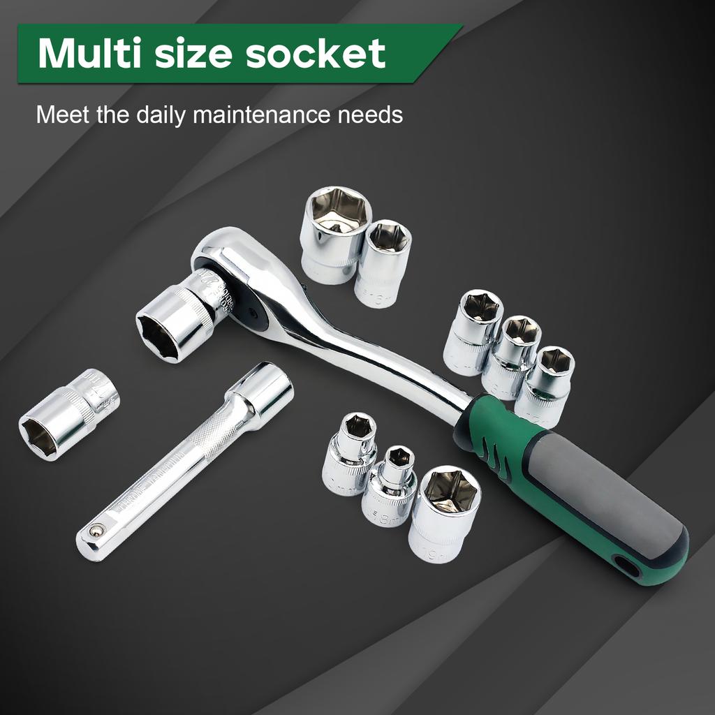 72 Tooth Ratchet Wrench Socket Set Auto Tools Set Motorcycle Car Repair Hand Tools Spanner Sleeves Head Auto Repairing Kit