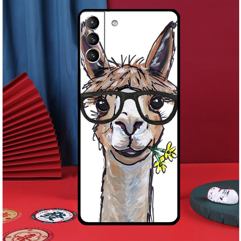 Cartoon Alpaca Llama Phone Case For Samsung Galaxy S25 Ultra S9 S10 S20 S21 S22 Plus S23 FE S24 Ultra Back Cover