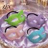 Adjustable Party Masks Halloween Half Face Masquerade Mask, Pearl Decor Venetian Exquisite Elegant Costume Accessory for Stage Show Evening
