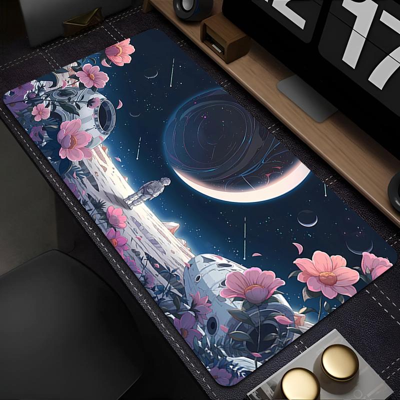 Play Mat Game Mousepad Computer Outer Space Astronauts Mouse Pad Non-Slip Natural Rubber Carpet Cute Desktop Keyboard Pad