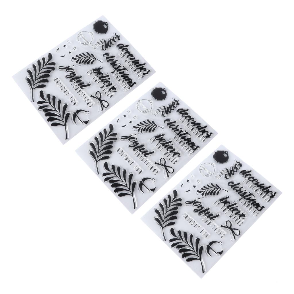 3Pcs Clear Stamps Unique Shape Decorative Transparent Templates for DIY Scrapbook Crafts