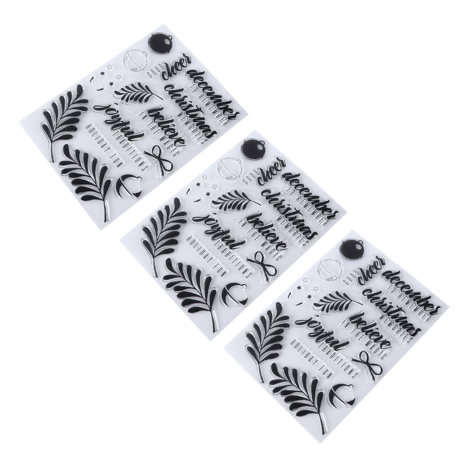 

3Pcs Clear Stamps Unique Shape Decorative Transparent Templates for DIY Scrapbook Crafts