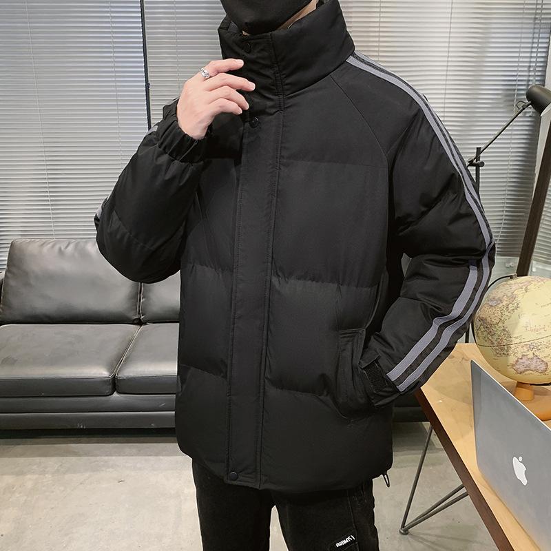 Stand Up Collar Casual Men's Winter Casual Thickened Warm and Loose Padded Jacket Color Block Cotton Jacket Cotton Jacket Cotton Jacket