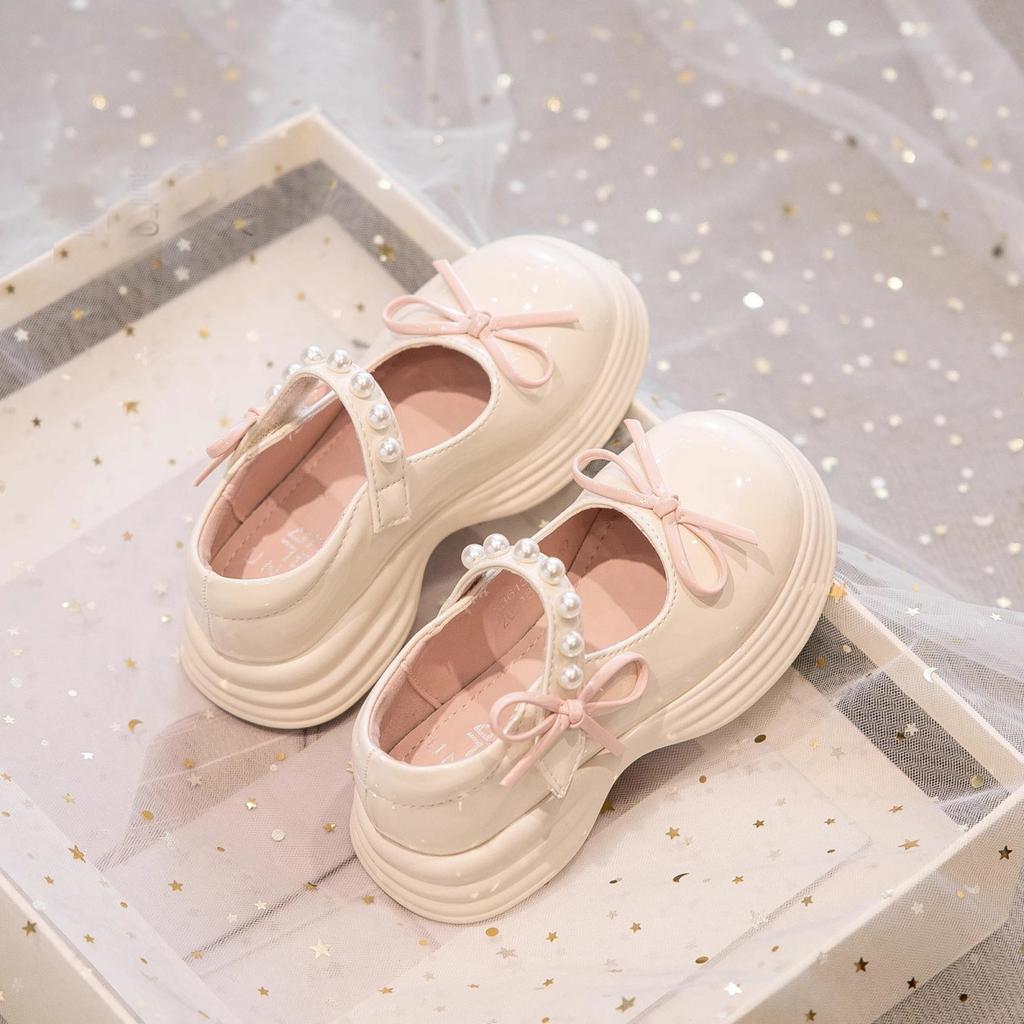 Girls Black Mary Jane Leather Shoes Spring Autumn Princess Casual Flats For Little Kids