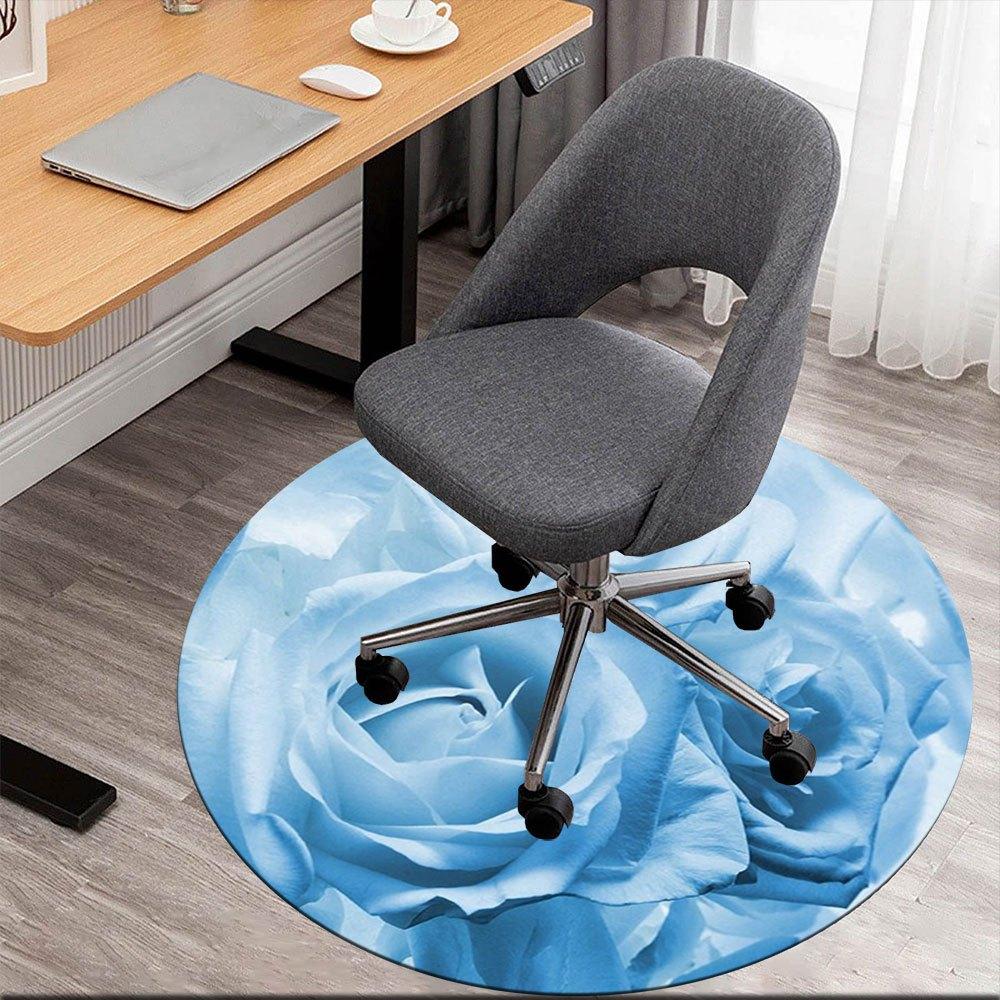

Blue Rose Elegance: A Touch of Nature s Beauty in Every PetalRound Non-Slip chair mat chair carpet for office Rugs for Office Decor Gift For Valentine 80cm by 80cm