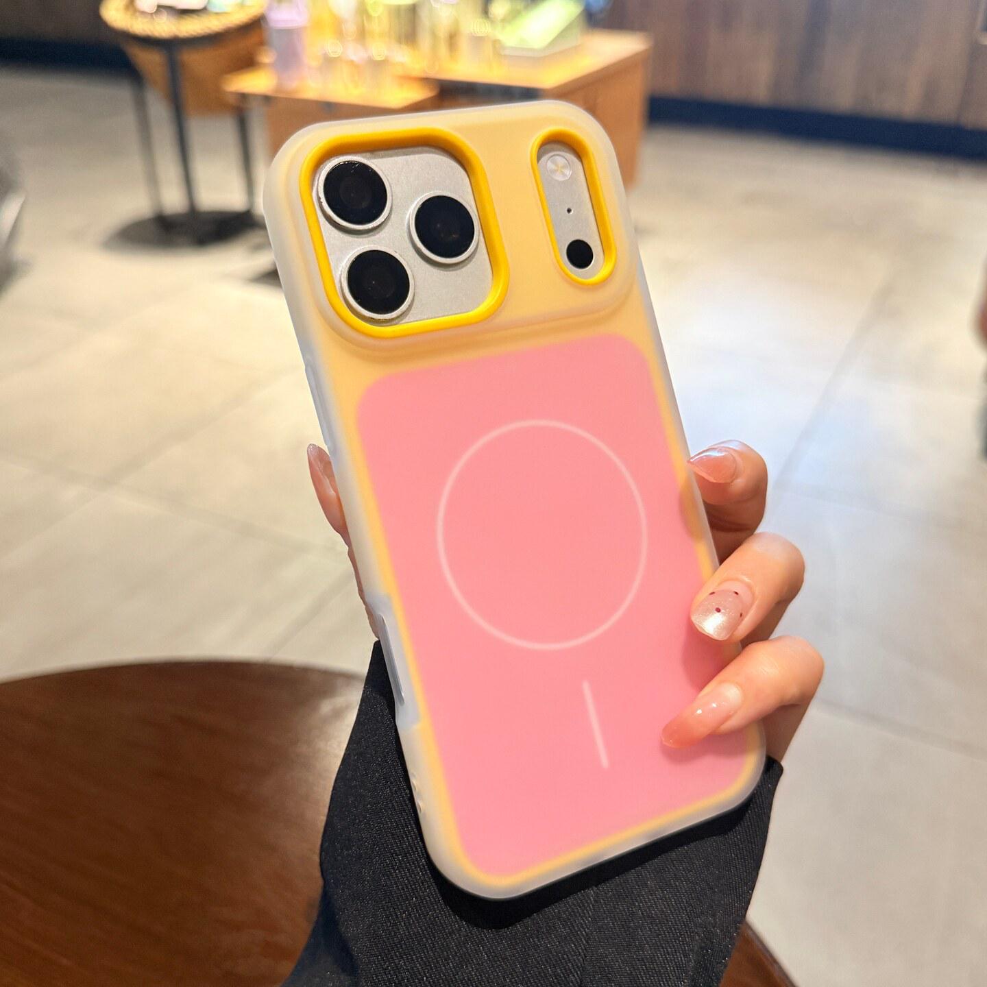 Jelly Magnetic Two-Tone Macaron Frosted Case for iPhone 17 Pro Max iPhone 16 PRO