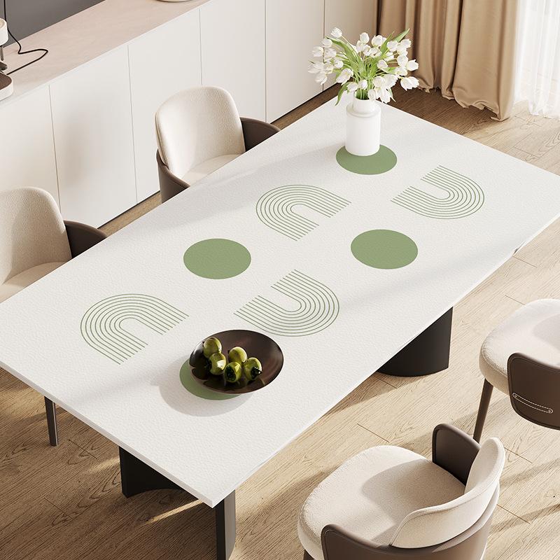 Dining Table Mat Oil-Proof And Waterproof Coffee Table Tablecloth Table Mat Light Luxury Advanced Sense Leave-In Tablecloth Desktop Pvc Protective Mat