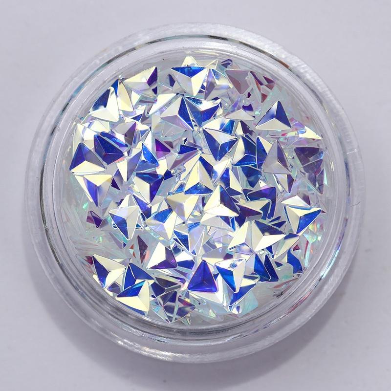6 Boxes Chameleon AB Color Nail Sequins Set Triangle Rhombus Colorful Flakes Nail Art Decorations