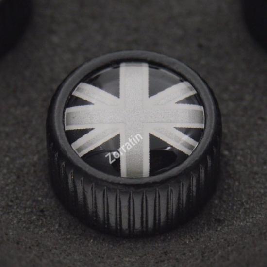 4X Black Union Jack British Flag Tire Valve Stem Cap Cover for Mini Cooper r50 r