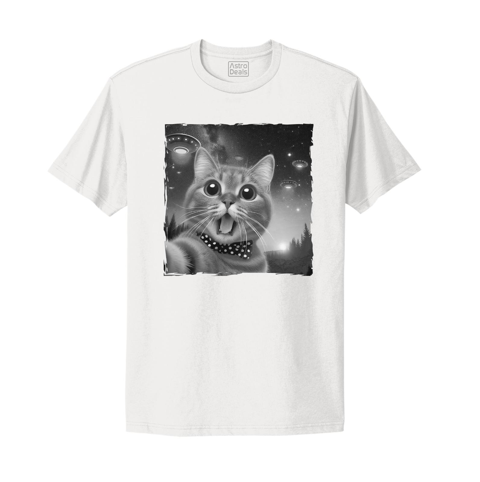Kitty Cat UFO Selfie Funny Cat Animal Lover Gift Graphic T-shirt XXXXL