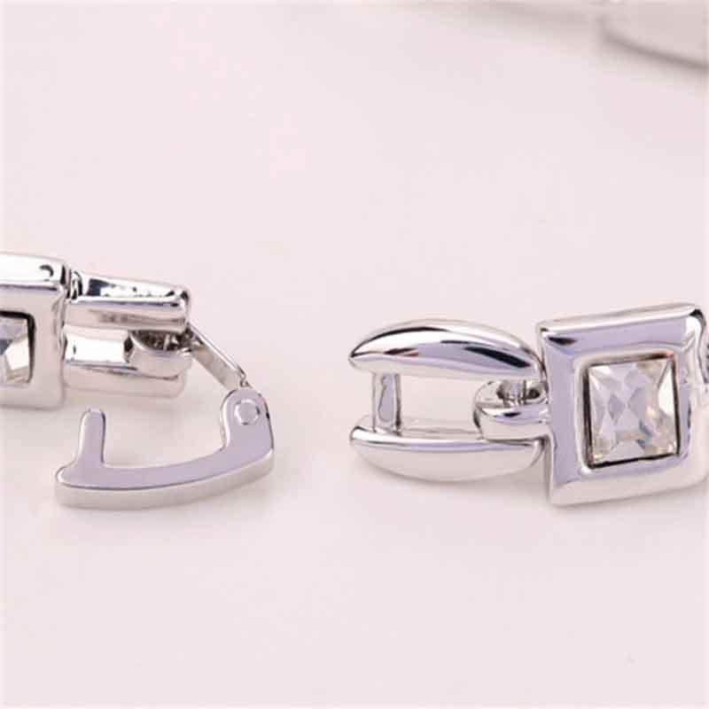 Jewelry Fashion Silver Plated Princess Cut Girl Elegant Crystal Charm Bracelet