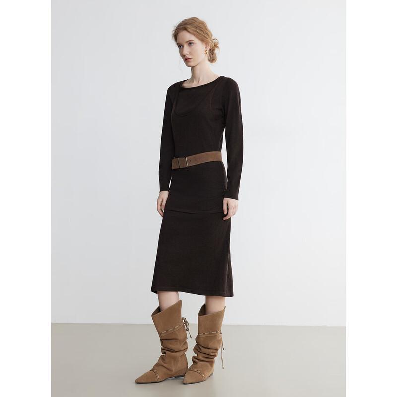 ELLE Elegant Faux Two-Piece Slim Dress
