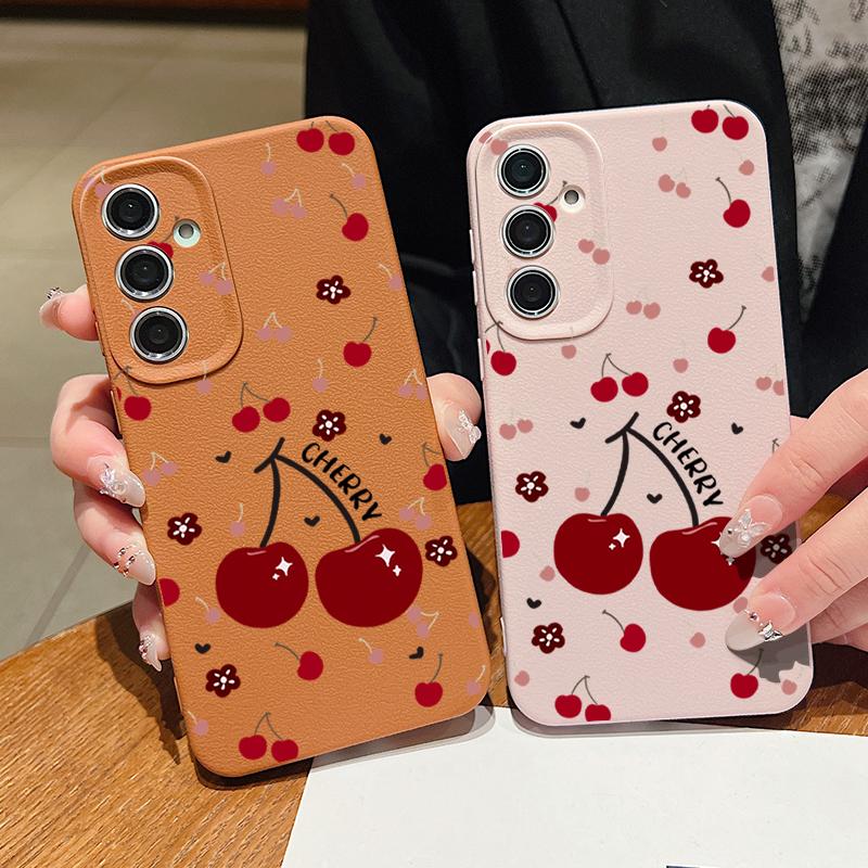 Cherry Fruits Case For Samsung Galaxy A56 A55 A54 5G A53 A52 A14 A34 A15 A25 A35 A16 A26 A36 S21 FE S22 S23 S24 S25 Ultra Capa