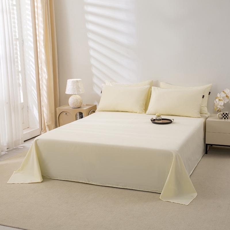 Premium 100% Long-Staple A-Grade Pure Cotton Satin Bed Sheet for Dorms