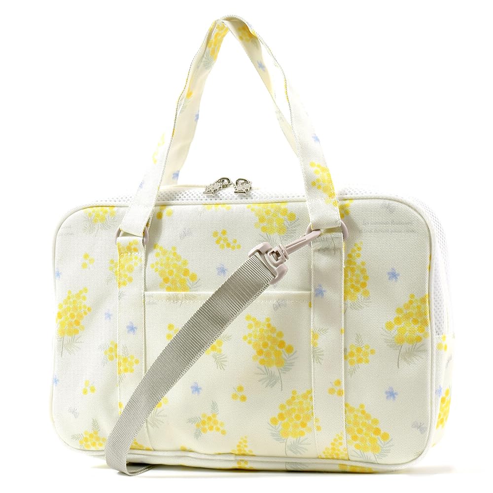 COLORFUL CANDY STYLE Calligraphy and Mimosa for Elementary School with Shoulder Includes a Free Wiping Set, Water-Repellent Lightweight, Fleur,