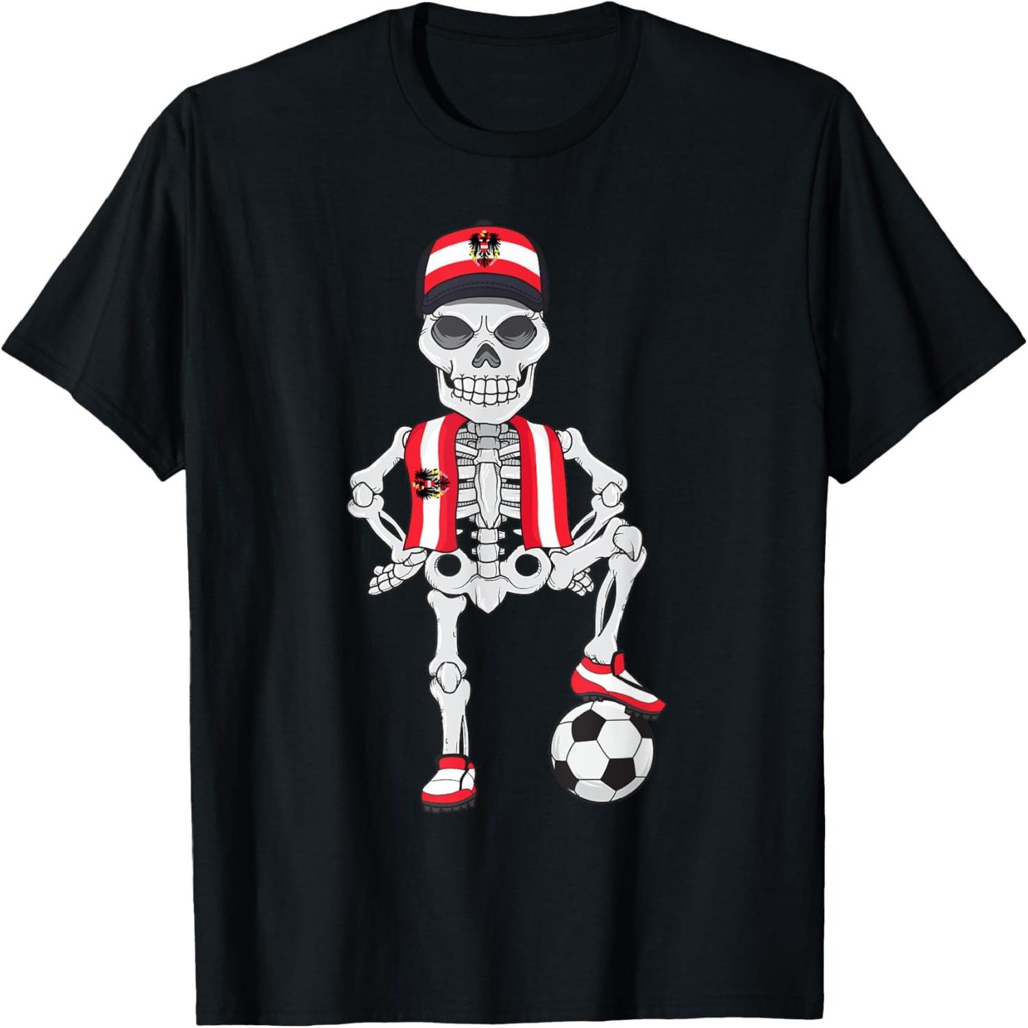 Austria Soccer Skeleton Fan Team Gift T-Shirt S разноцветный