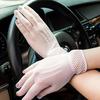 Women Short Fishnet Gloves Sunblock Full Finger Bride Wedding Wrist Mesh Mittens
