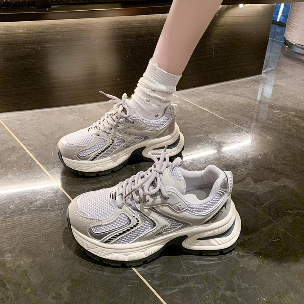 Fashion Casual Sports Shoes for Women Spring Thick Soled Lightweight Sports Shoes New Retro Dad Shoe for Womens Platform Sneakers Woman