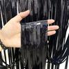 Black Foil Curtain Backdrop for Halloween Party Birthday Wedding Decorations