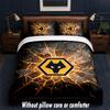 Wolverhampton Wanderers Football Design Bed Bedding Set 1 Duvet Cover + 2 Pillowcases Soft Breathable Household Bed Linens
