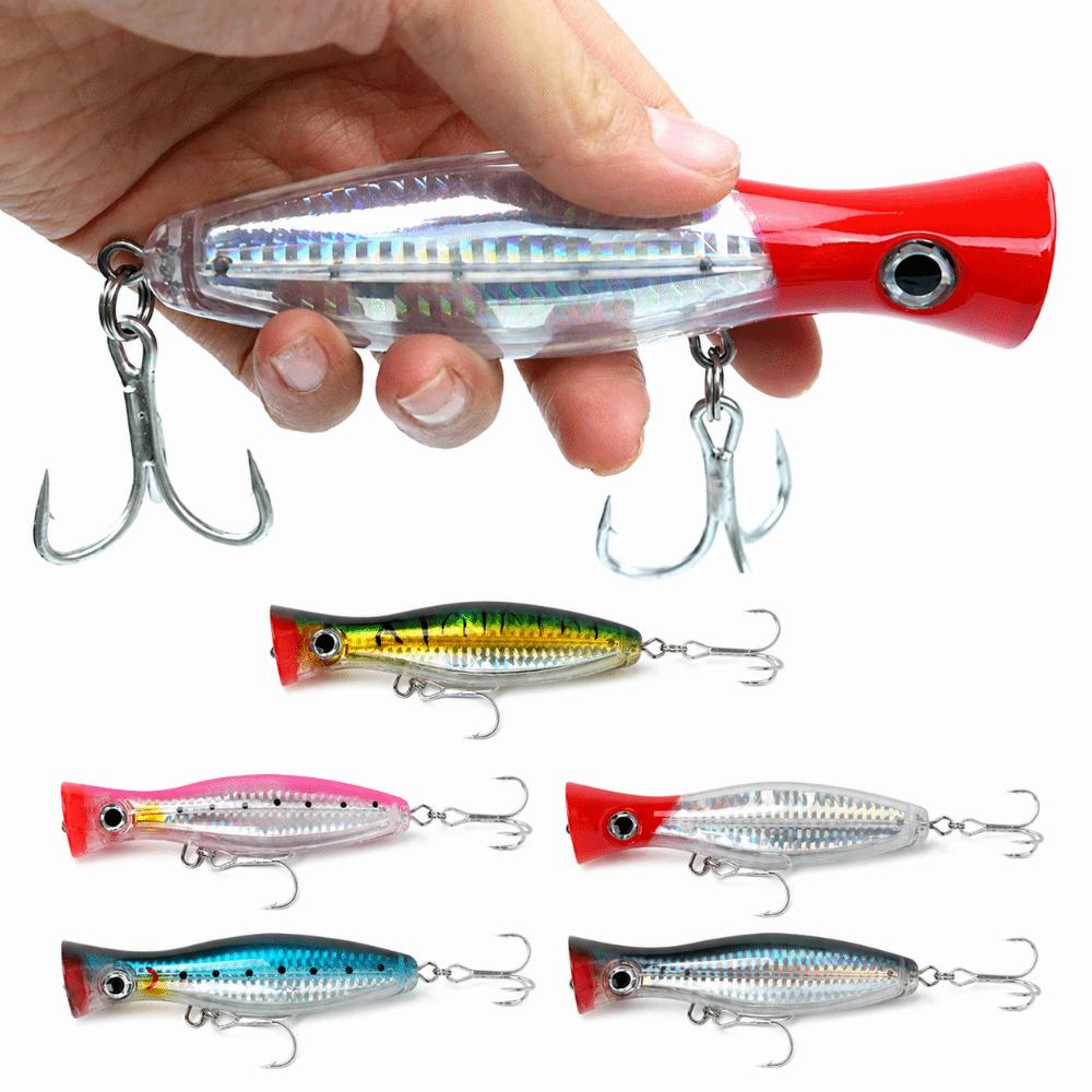 4PCS Large Size Top Water Popper Lure 12cm 43g Large Popper Seal Lure Freshwater Fishing